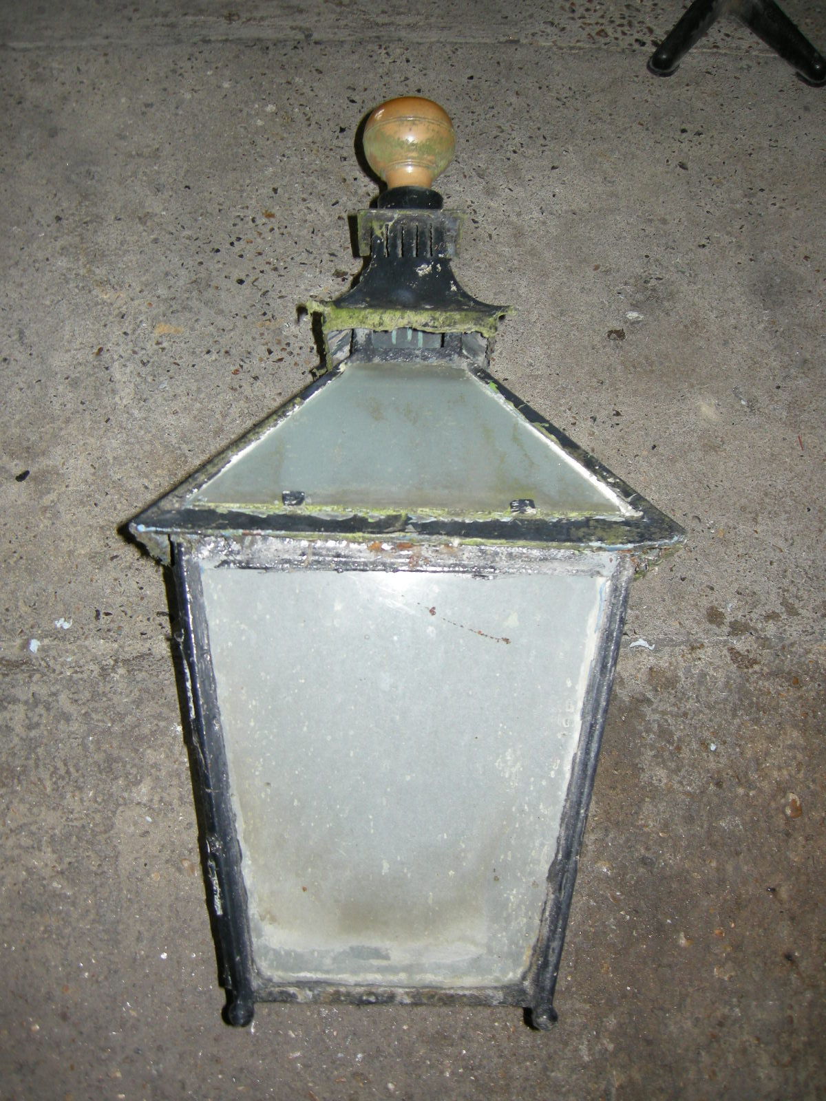 Copper lantern before restoration